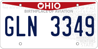 OH license plate GLN3349