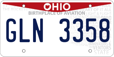 OH license plate GLN3358