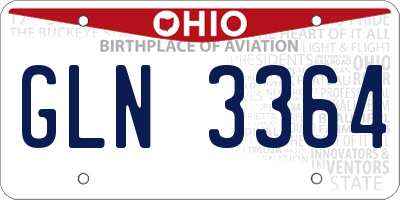 OH license plate GLN3364
