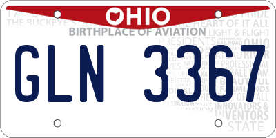 OH license plate GLN3367