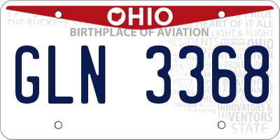 OH license plate GLN3368