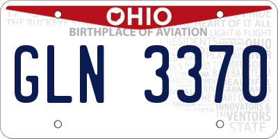 OH license plate GLN3370