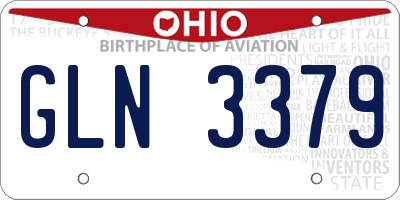 OH license plate GLN3379