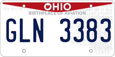OH license plate GLN3383