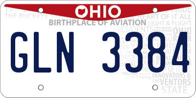 OH license plate GLN3384