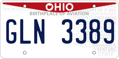 OH license plate GLN3389