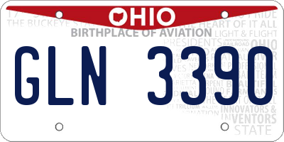 OH license plate GLN3390