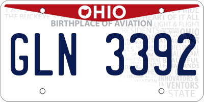 OH license plate GLN3392