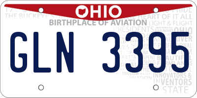 OH license plate GLN3395