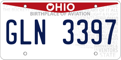 OH license plate GLN3397