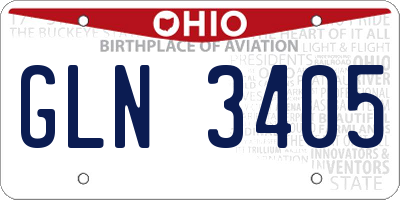 OH license plate GLN3405