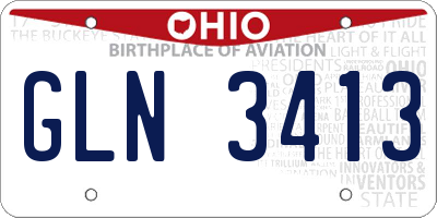 OH license plate GLN3413
