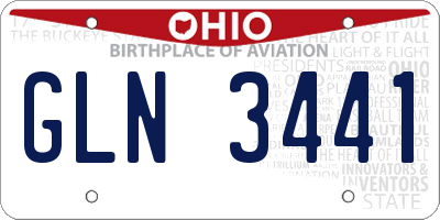 OH license plate GLN3441
