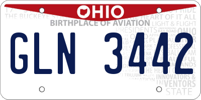 OH license plate GLN3442