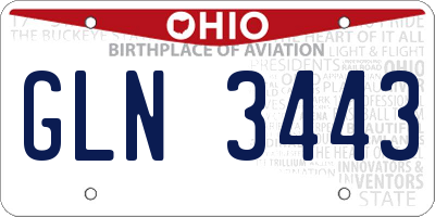 OH license plate GLN3443