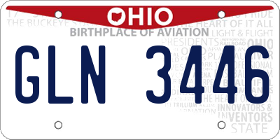 OH license plate GLN3446