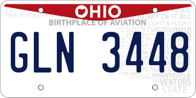 OH license plate GLN3448