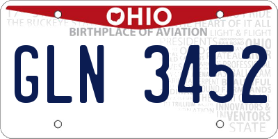 OH license plate GLN3452