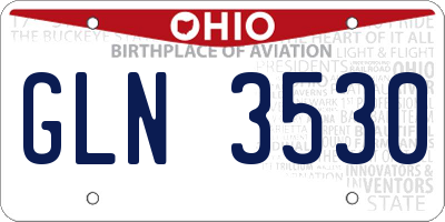 OH license plate GLN3530