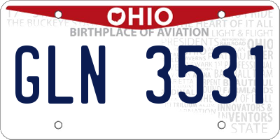 OH license plate GLN3531