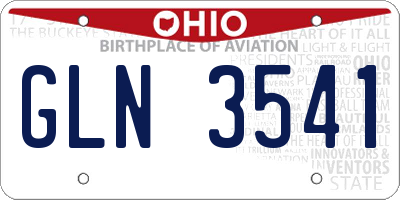OH license plate GLN3541