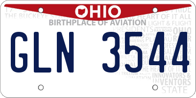 OH license plate GLN3544