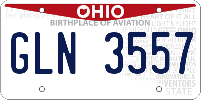 OH license plate GLN3557