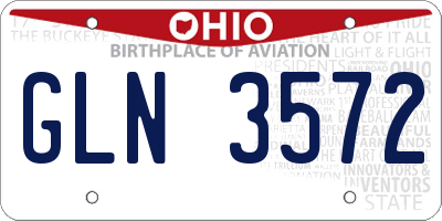OH license plate GLN3572