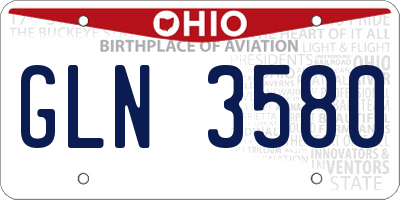 OH license plate GLN3580