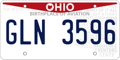 OH license plate GLN3596