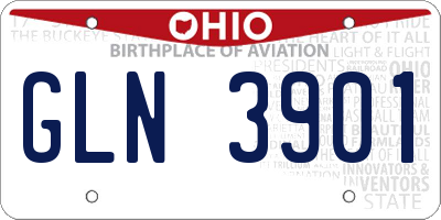 OH license plate GLN3901