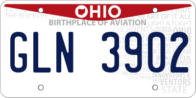 OH license plate GLN3902