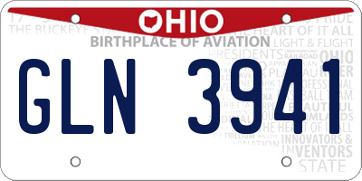 OH license plate GLN3941