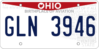 OH license plate GLN3946