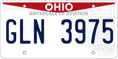 OH license plate GLN3975