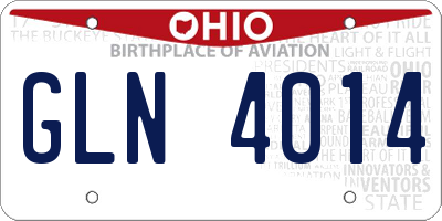 OH license plate GLN4014