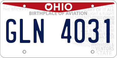 OH license plate GLN4031