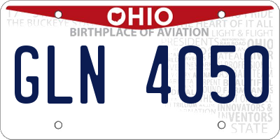 OH license plate GLN4050