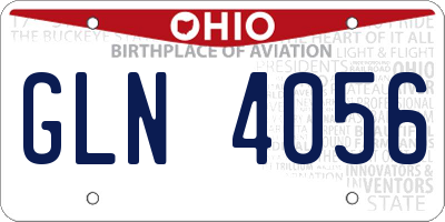 OH license plate GLN4056