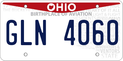 OH license plate GLN4060