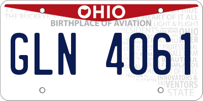 OH license plate GLN4061