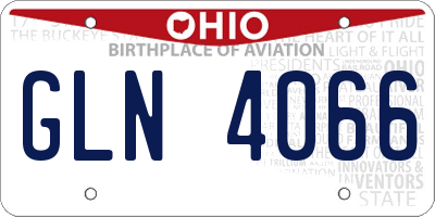 OH license plate GLN4066