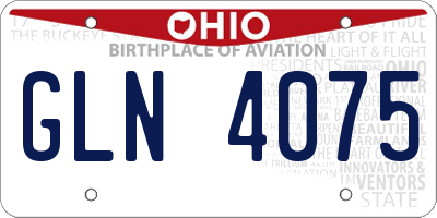 OH license plate GLN4075