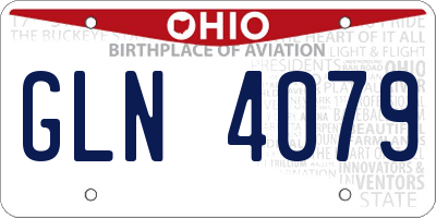 OH license plate GLN4079