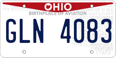 OH license plate GLN4083