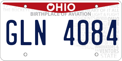 OH license plate GLN4084