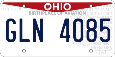 OH license plate GLN4085
