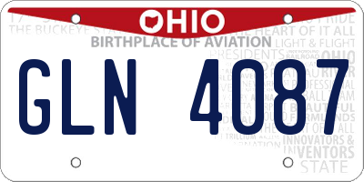 OH license plate GLN4087