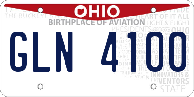 OH license plate GLN4100