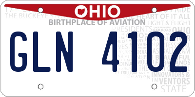 OH license plate GLN4102